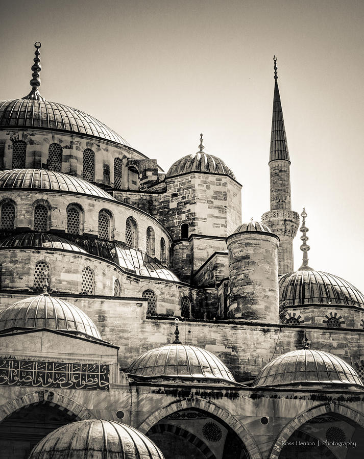 Blue Mosque in Black and White Photograph by Ross Henton