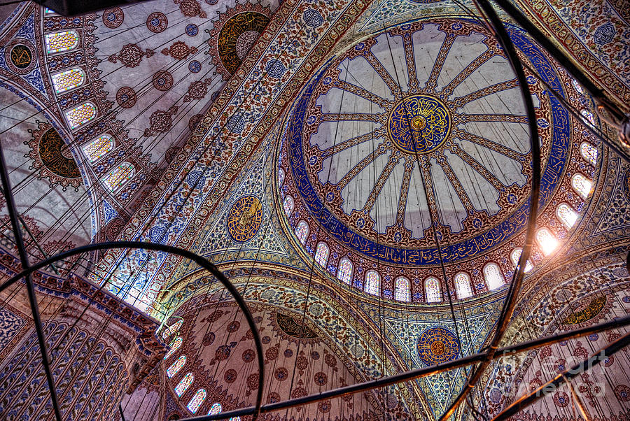 Architecture Photograph - Blue Mosque Istanbul by Nigel Fletcher-Jones