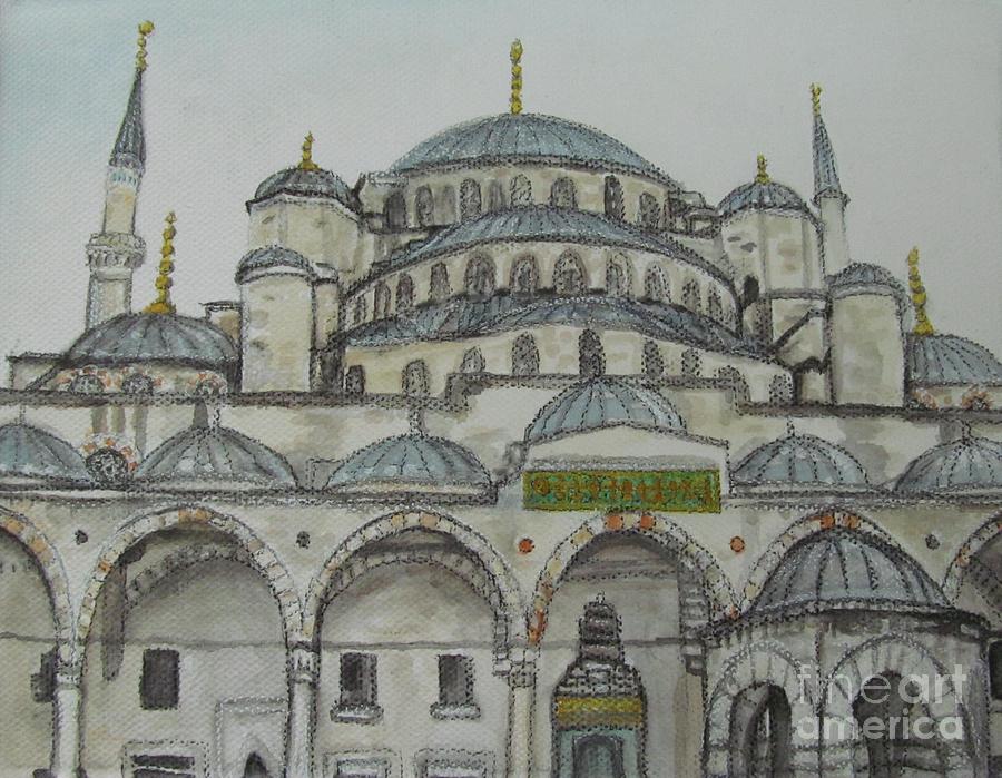 Turkey Painting - Blue Mosque Istanbul Turkey by Malinda Prudhomme