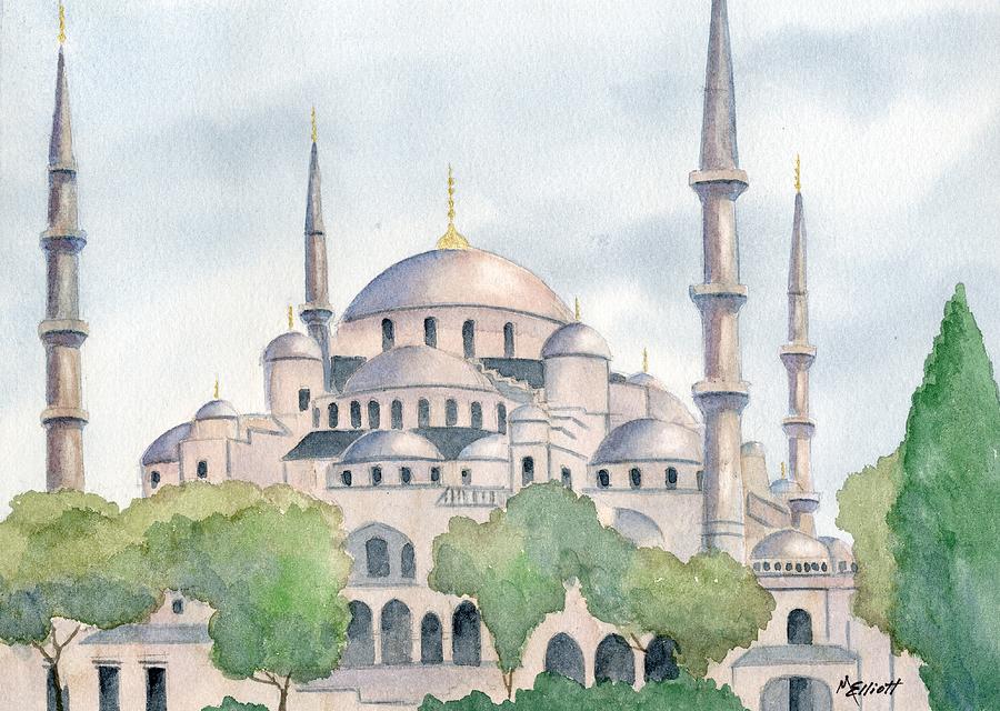 Turkey Painting - Blue Mosque by Marsha Elliott