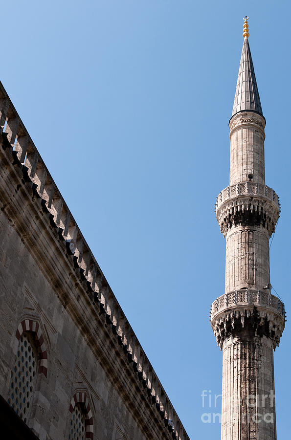 Blue Mosque Minaret 02 Photograph by Rick Piper Photography