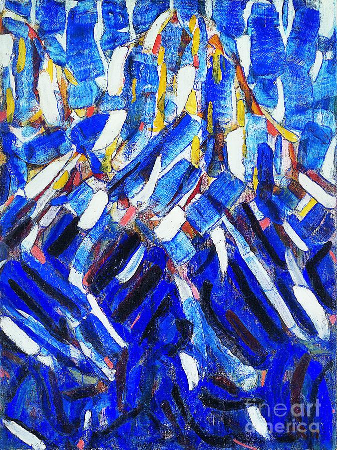 Blue Mountain - Abstraction Painting by Thea Recuerdo
