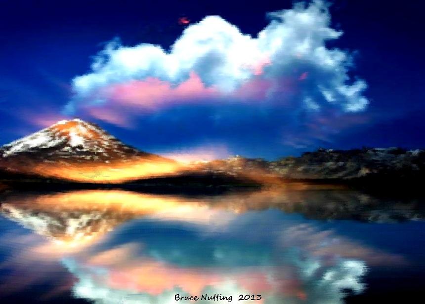 Blue Mountain Reflection Painting by Bruce Nutting