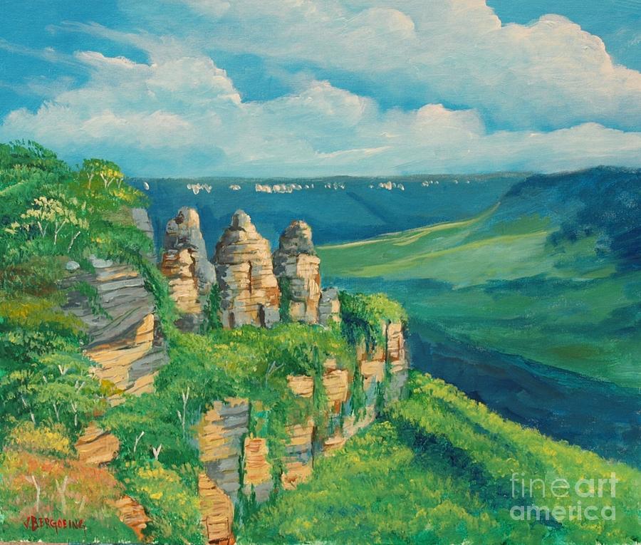Blue Mountains Australia Painting by Jean Pierre Bergoeing