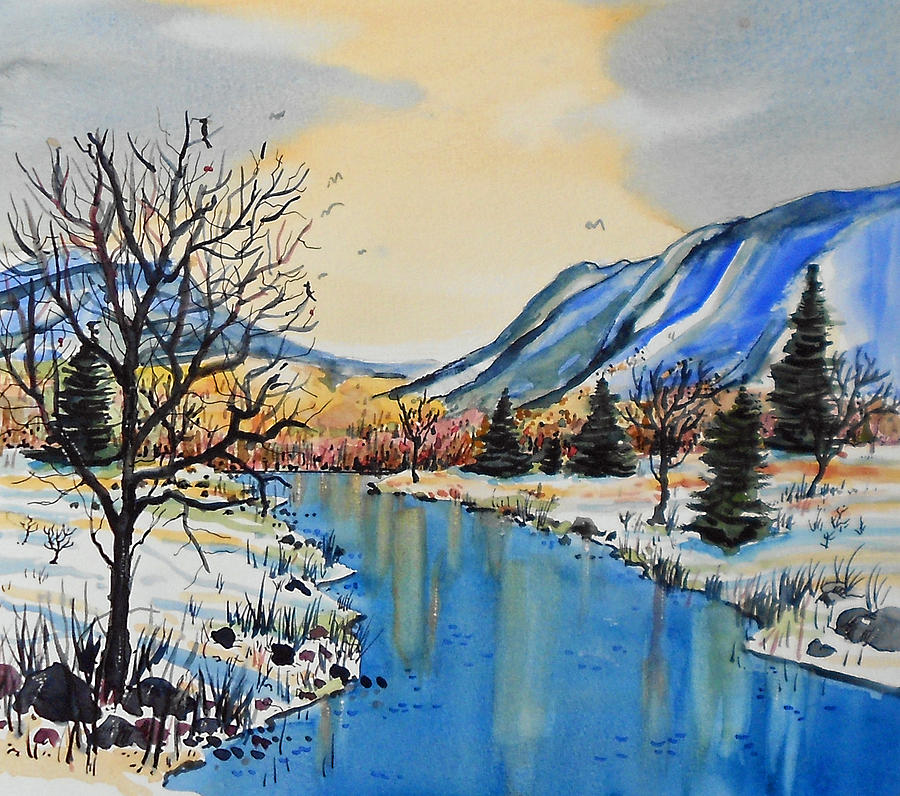 Winter Painting - Blue Mountains by Terry Banderas