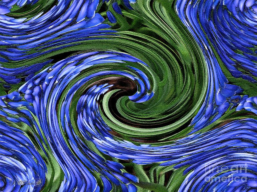 Blue Muscari Twirls Painting by J McCombie