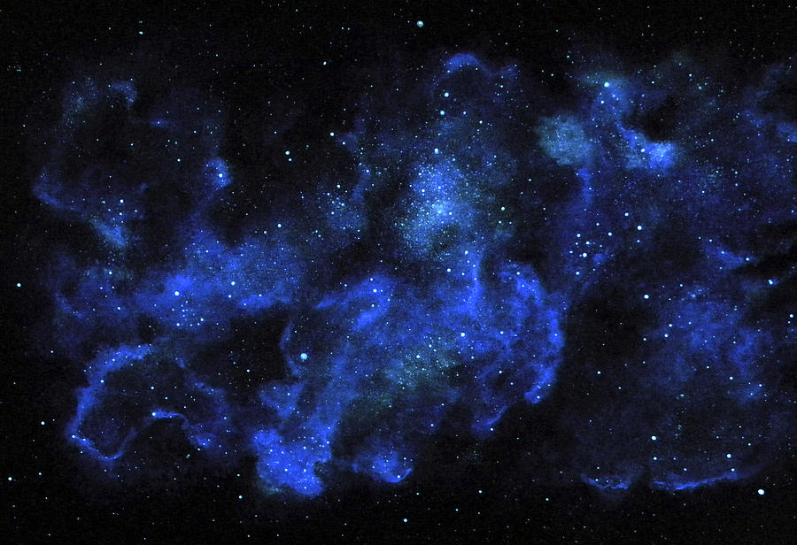 Space Painting - Blue Nebula by Frank Wilson