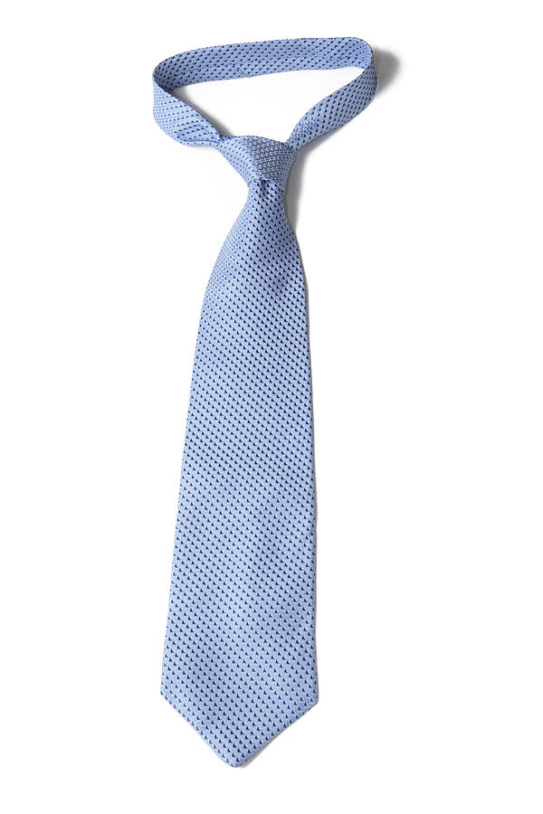 Blue Necktie on White Photograph by AndyL