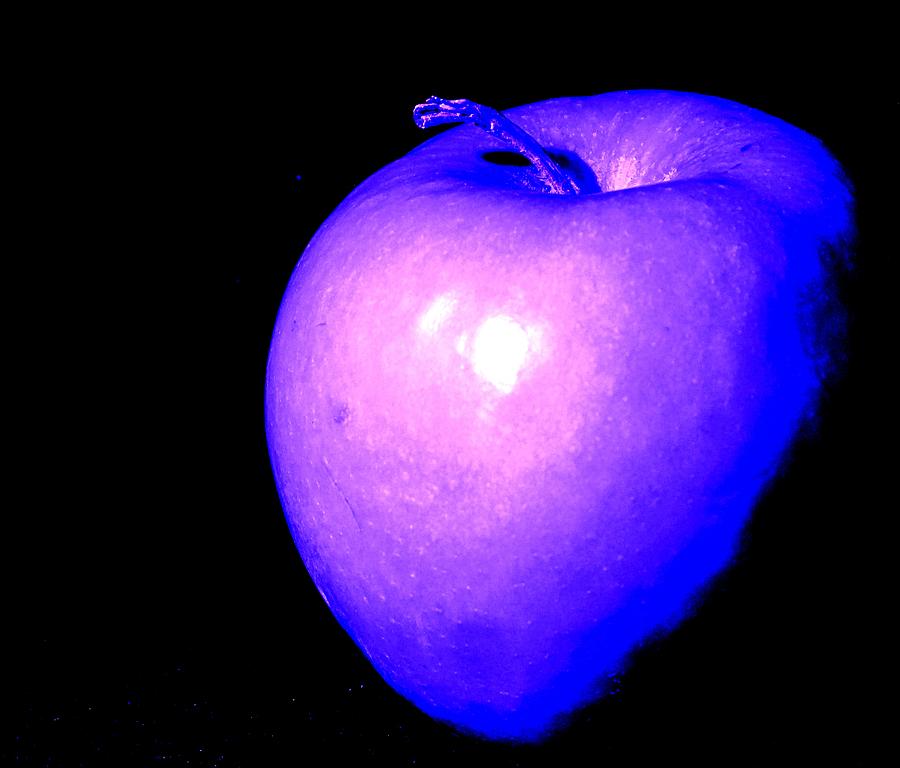 Blue Neon Apple Photograph by Ian  MacDonald