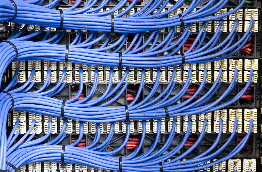 Blue Network Cables Photograph by felixR