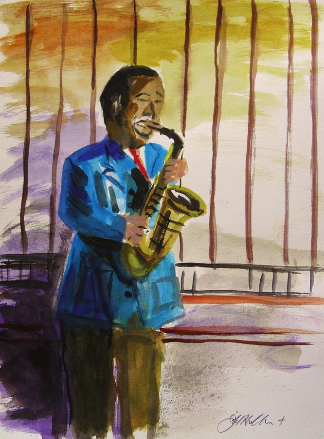 Blue Note Player Painting by John Williams