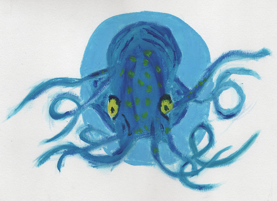 Download Blue Octopus Mandala Painting by Omar Aviles