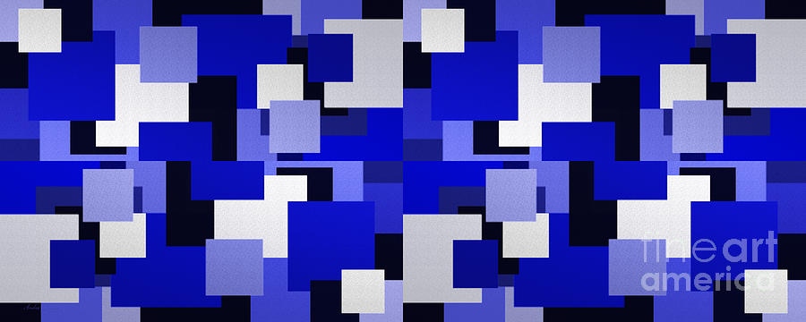 Blue On Blue 4 Panorama Digital Art by Andee Design