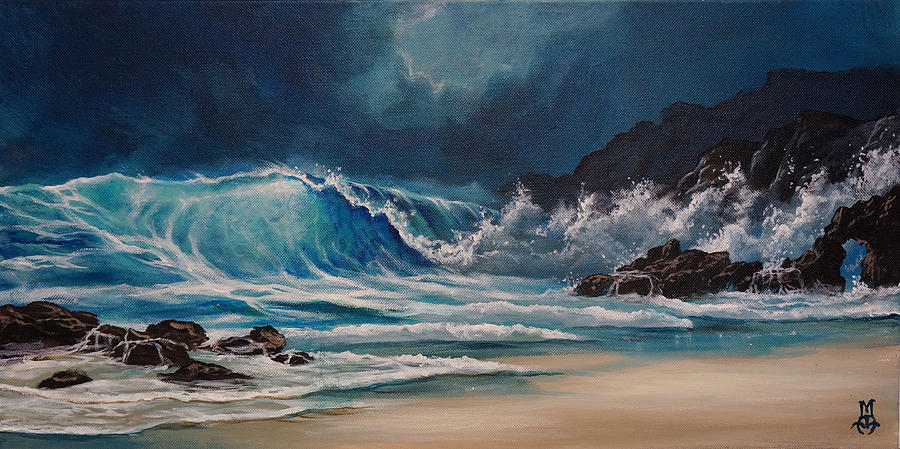 Beach Painting - Blue on Blue by Marco Aguilar