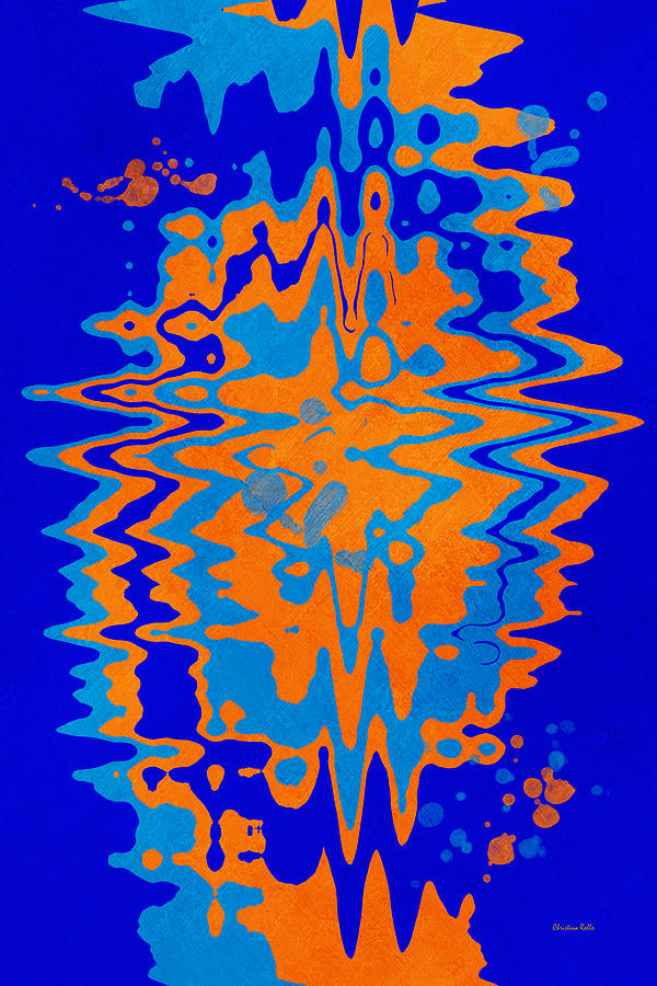 Blue Orange Abstract Mixed Media by Christina Rollo