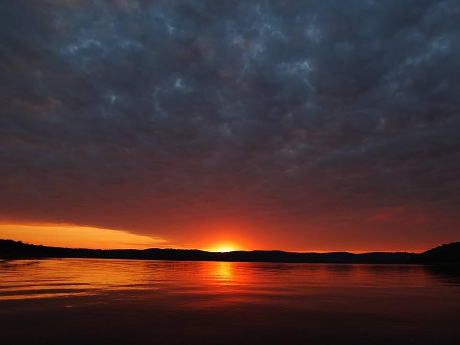 Sunrise Photograph - Blue over Orange by Mike Hartman