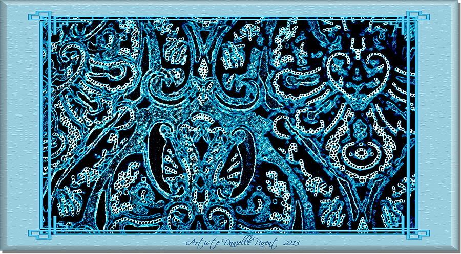 Vintage Photograph - Blue Paisley Patterns  by Danielle  Parent