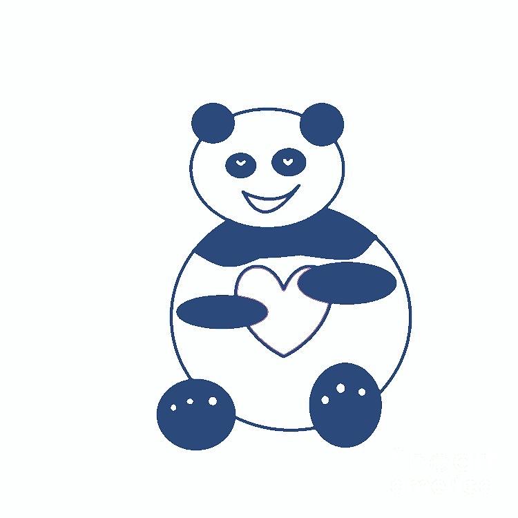 Valentines Day Photograph - Blue Panda With A Heart by Ausra Huntington nee Paulauskaite