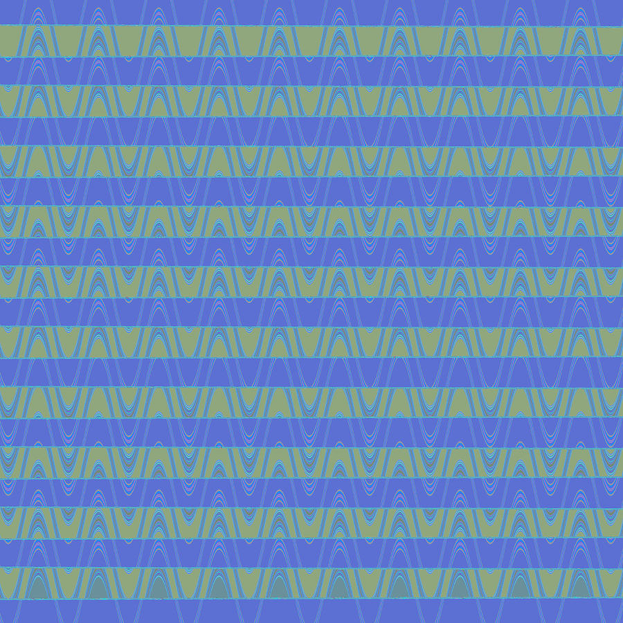 Pattern Mixed Media - Blue Pattern Wave Art by Ricki Mountain