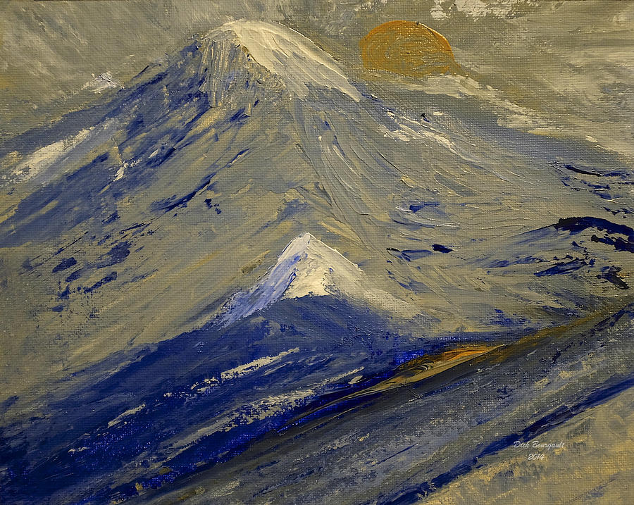 Blue Peaks Painting by Dick Bourgault