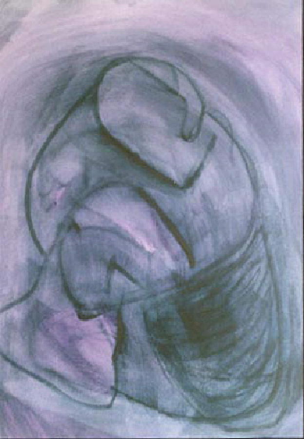 Abstract Expressionist Painting - Blue by Phoenix Simpson Abstract Expressionist Painting - Blue by Phoenix Simpson