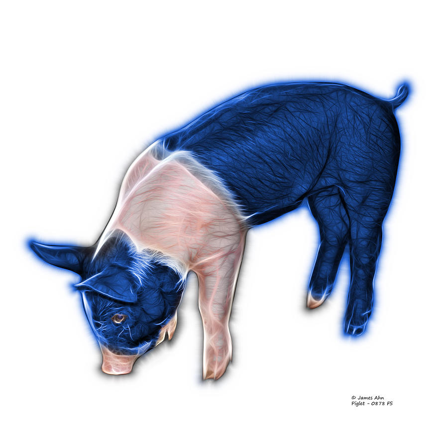 Blue Piglet - 0878 FS Digital Art by James Ahn