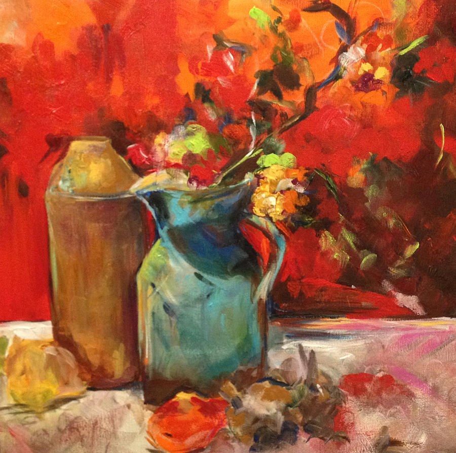 Blue Pitcher Painting by Karen Ahuja