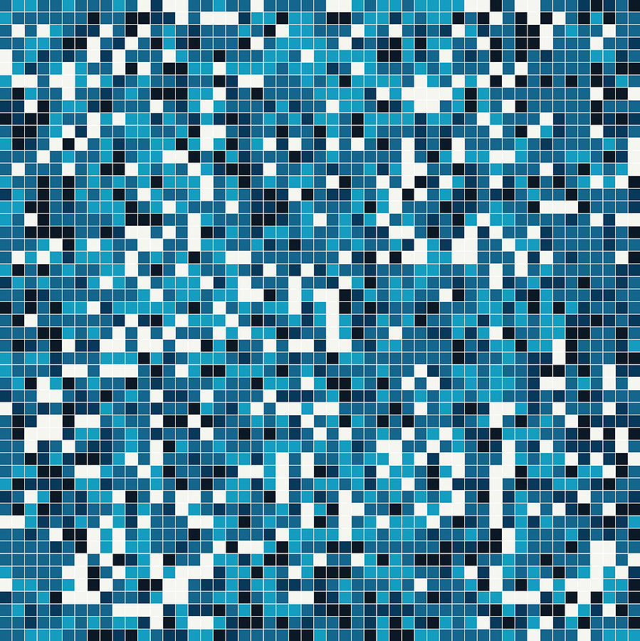 Blue Pixel Art Digital Art by Mike Taylor
