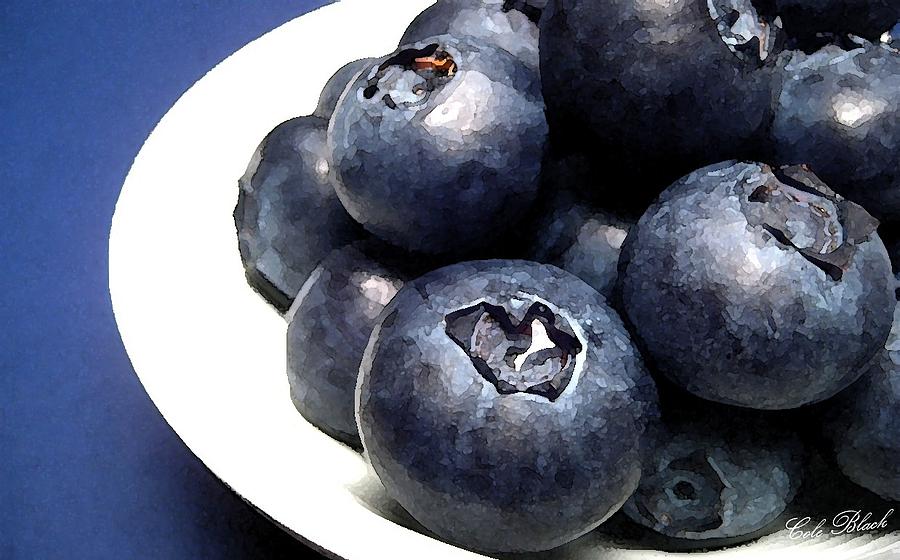 Blueberry Painting - Blue Plate by Cole Black