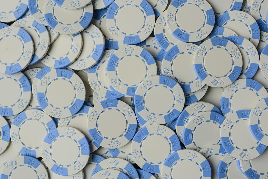Blue Poker Chip Background Photograph by Brandon Bourdages