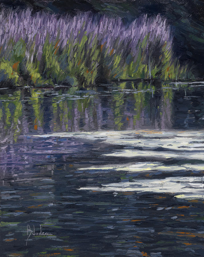 Flower Painting - Blue Pond by Lucie Bilodeau