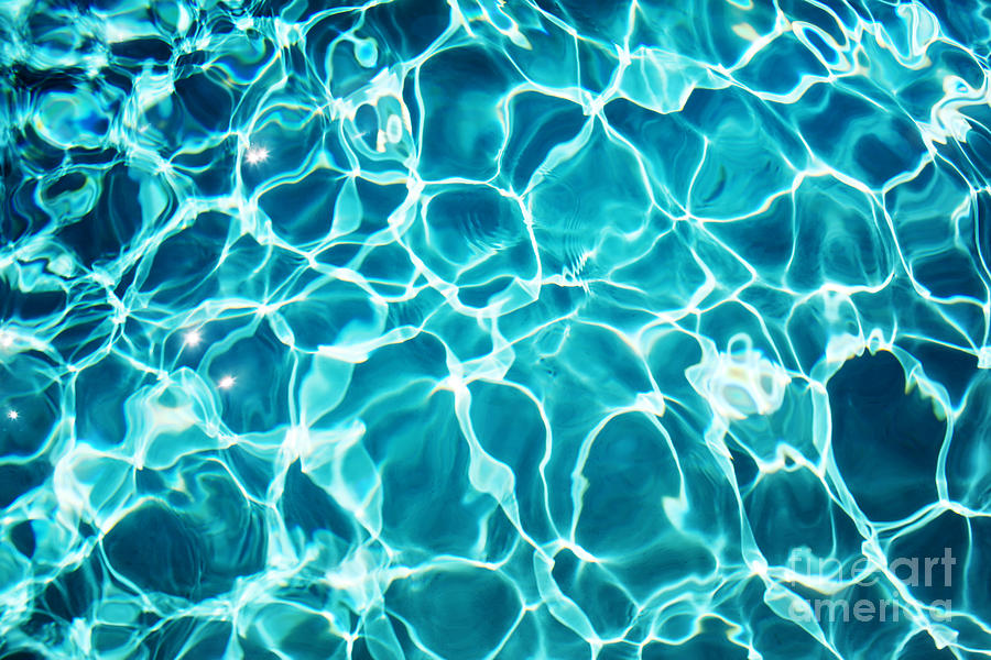Abstract Photograph - Blue pool water background by Konstantin Sutyagin