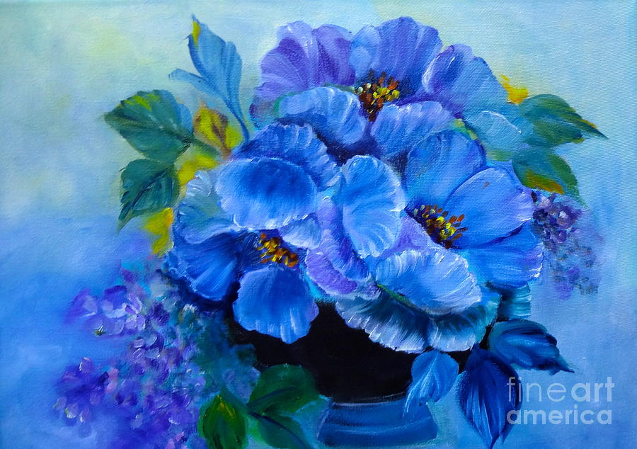 Blue Poppies Painting by Jenny Lee