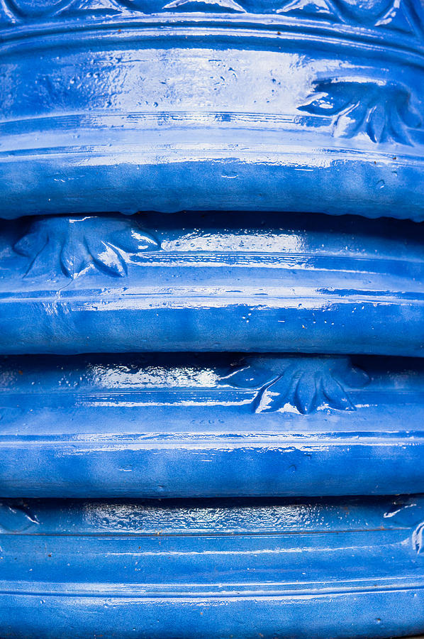 Abstract Photograph - Blue pots by Tom Gowanlock