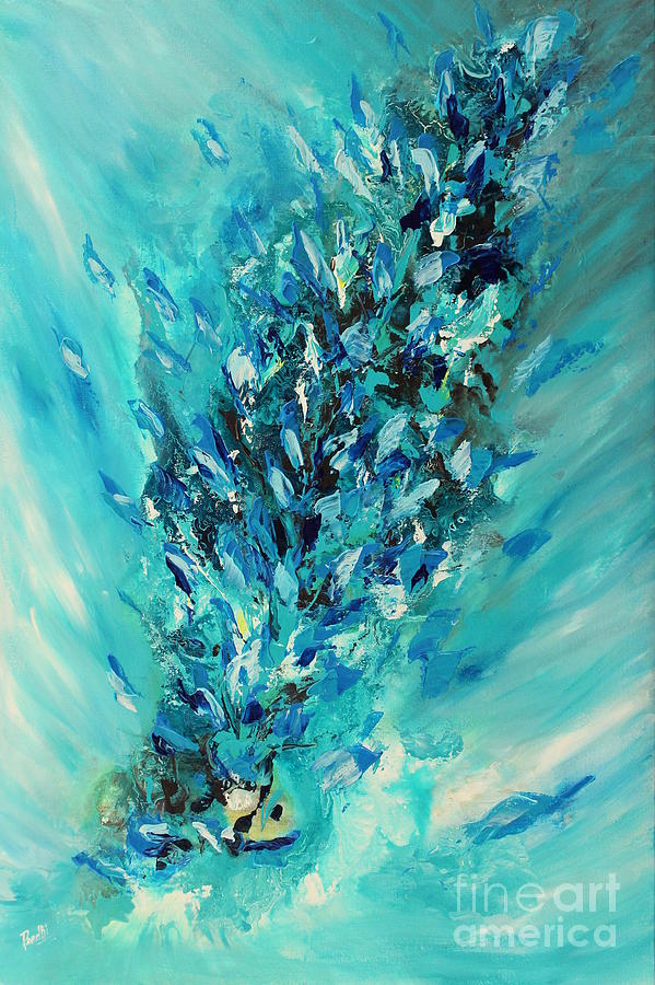 Blue Power Painting by Preethi Mathialagan