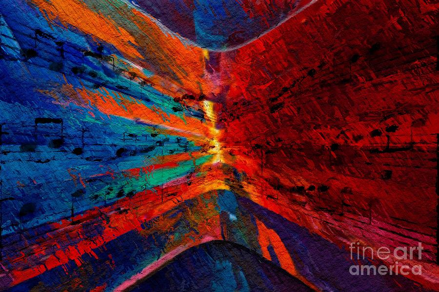 Music Digital Art - Blue Red Intermezzo by Lon Chaffin