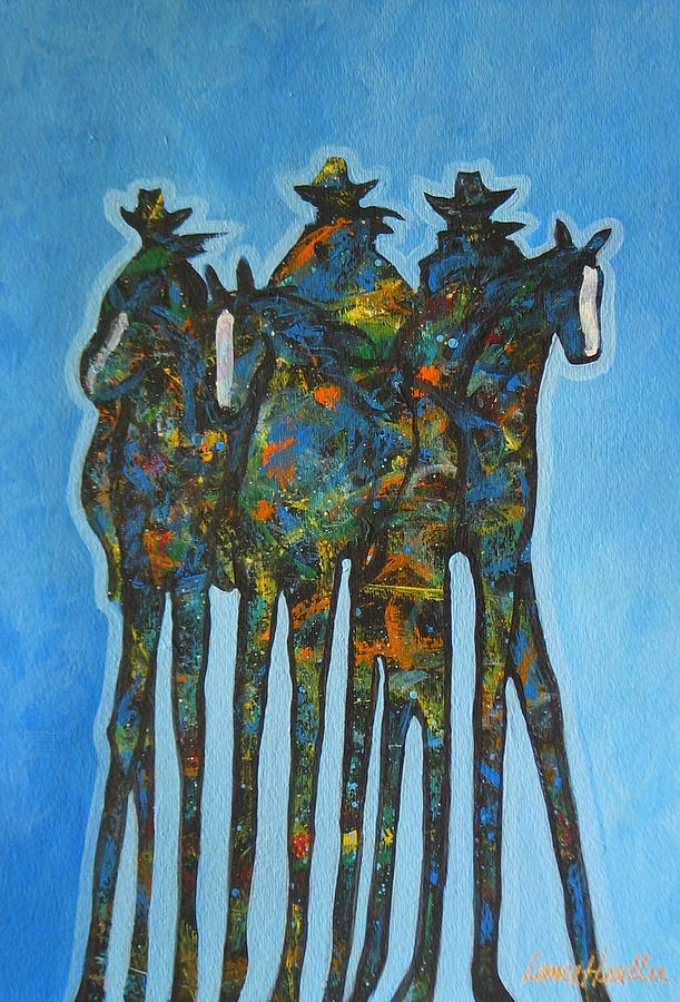 Contemporary Painting - Blue Riders by Lance Headlee
