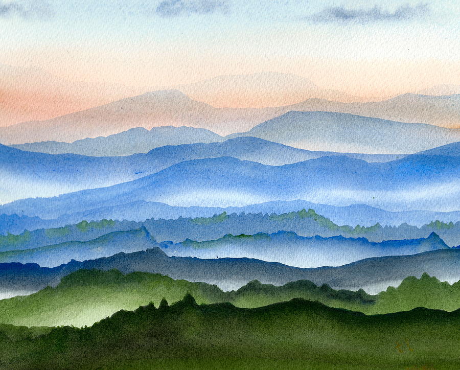 Blue Ridge Mist 1 Painting by Teresa Tilley