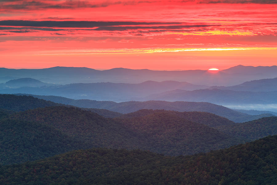 Blue Ridge Mountain Sunrise Photograph By Carol Vandyke - Fine Art America