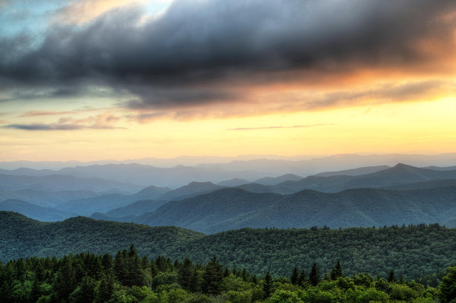 Blue Ridge Mountain Sunset Photograph by Steven Faucette