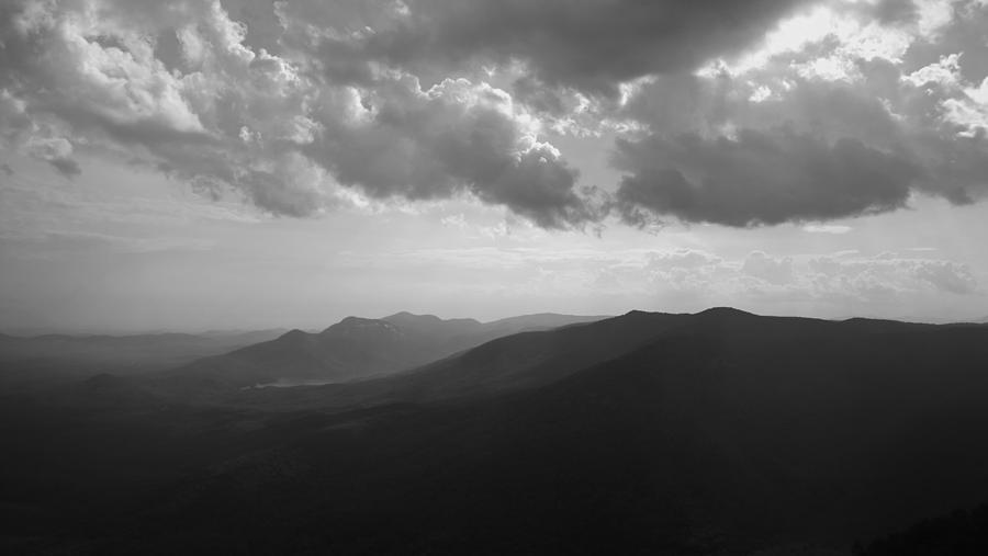 Blue Ridge Mountains Caesars Head State Park in Black and White Photograph by Kelly Hazel