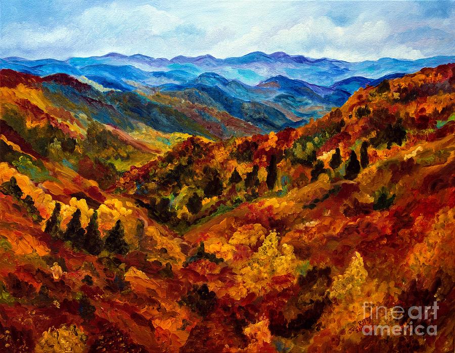 Blue Ridge Mountains in Fall II Painting by Julie Brugh Riffey