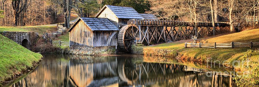 Mabry Mill Photograph - Blue Ridge Parkway - Mabry Grist Mill by Adam Jewell