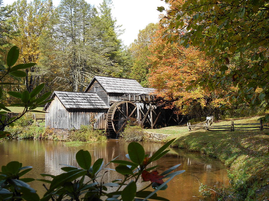 Blue Ridge Parkway Mabry Mill in Autumn Photograph by Diannah Lynch