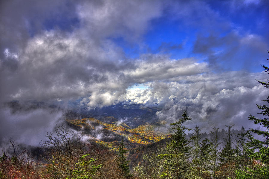 National Parks Photograph - Up Among The Clouds Blue Ridge Parkway Waterrock Knob Landscape Art by Reid Callaway