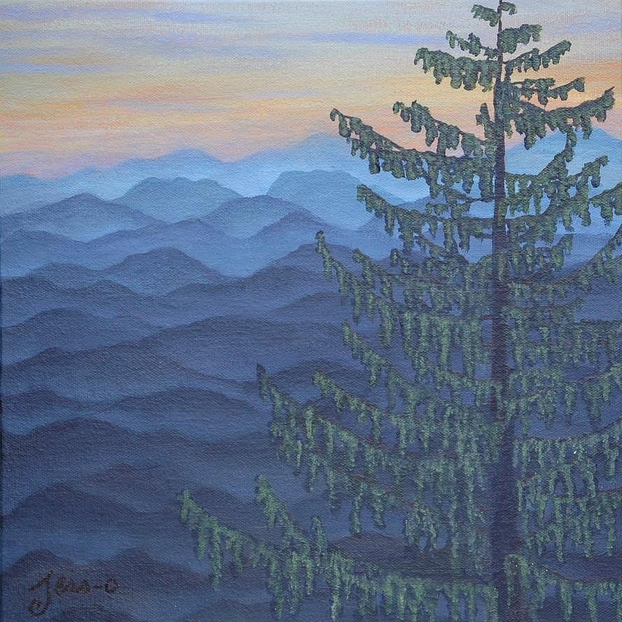 Sunset Painting - Blue Ridge Sunset by Jessica Theriault