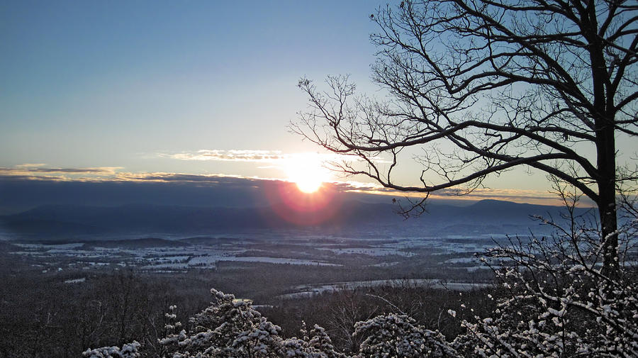 Mountain Photograph - Blue Ridge Winters Dawn by Lara Ellis