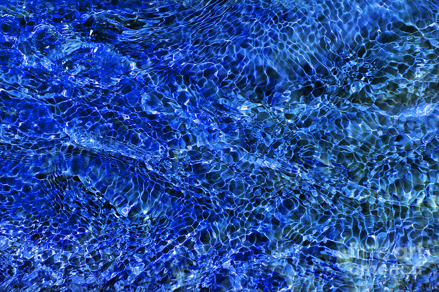 Pattern Photograph - Blue Rippling Water Pattern by Tim Gainey