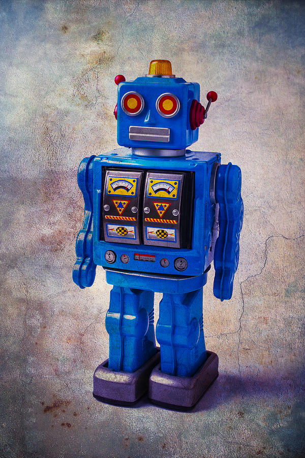 Blue Robot Toy Photograph by Garry Gay