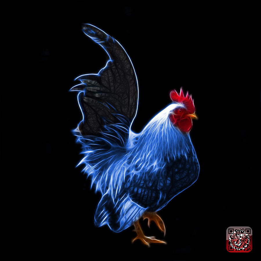 Blue Rooster Pop Art - 4602 - bb - James Ahn Digital Art by James Ahn
